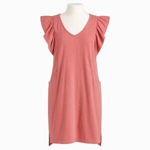 Daily Practice by Anthropologie Flutter-Sleeve Tee Dress Coral Color SIze XS NEW